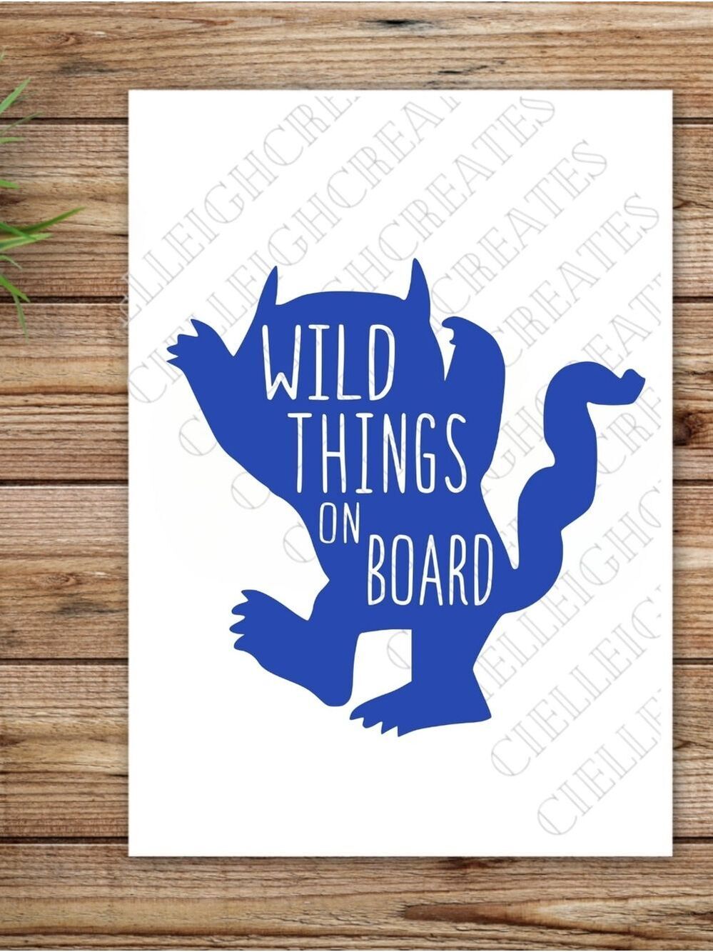 *2 for $20* Wild Things on Board vinyl decal Sticker Handcrafted